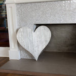 18" Whitewash Reclaimed Wood Heart Wall Decor - Montana Home & Kitchen Co.