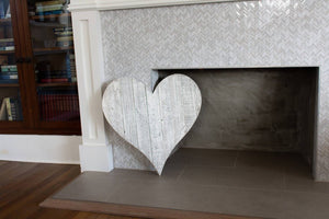 18" Whitewash Reclaimed Wood Heart Wall Decor - Montana Home & Kitchen Co.