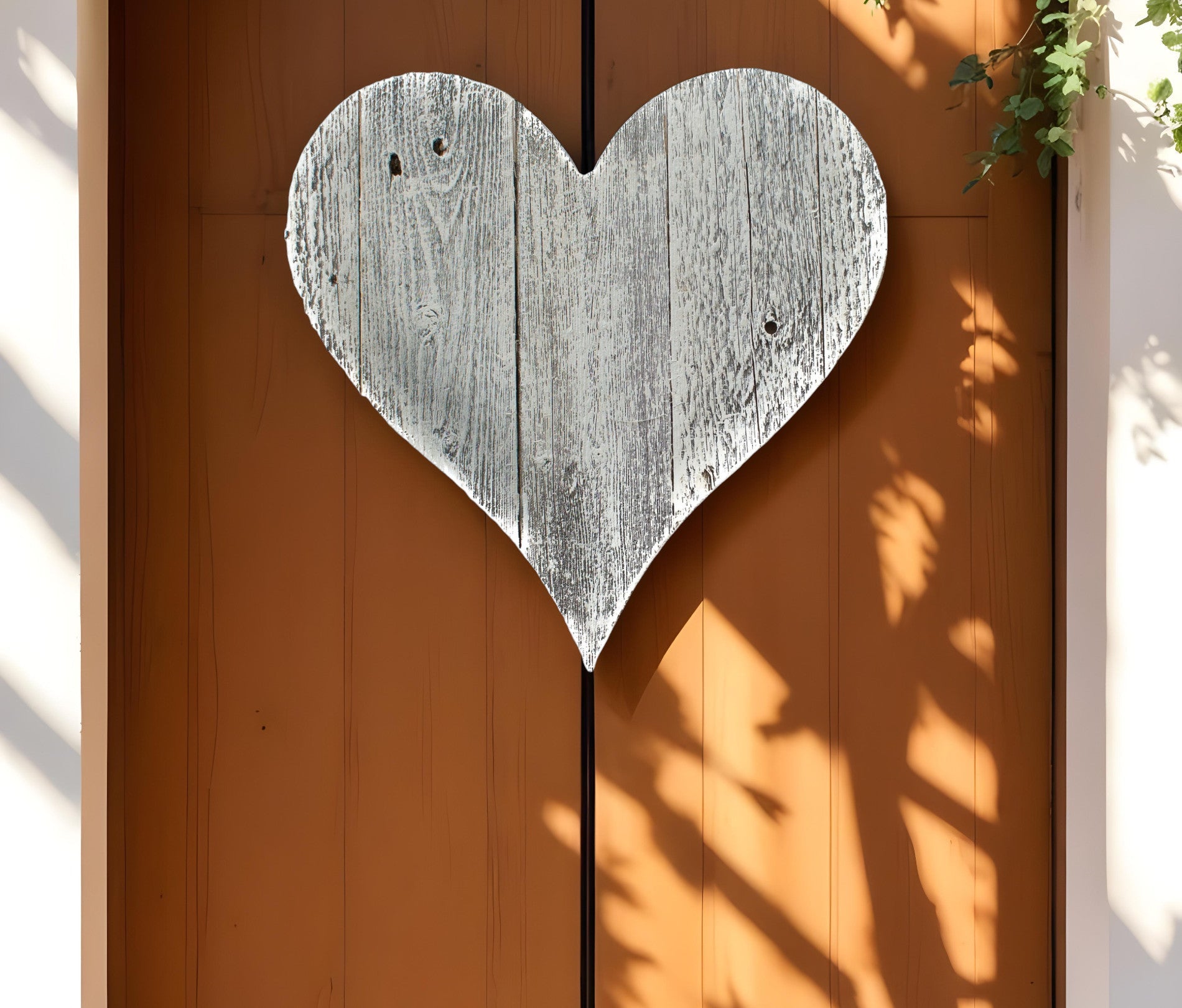 18" Whitewash Reclaimed Wood Heart Wall Decor - Montana Home & Kitchen Co.