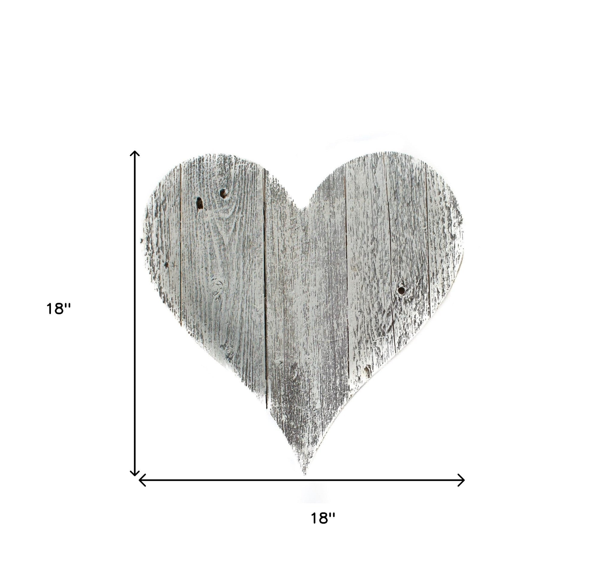 18" Whitewash Reclaimed Wood Heart Wall Decor - Montana Home & Kitchen Co.