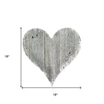 18" Whitewash Reclaimed Wood Heart Wall Decor - Montana Home & Kitchen Co.