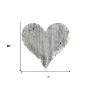 18" Whitewash Reclaimed Wood Heart Wall Decor - Montana Home & Kitchen Co.