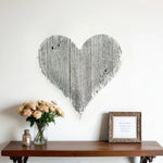 18" Whitewash Reclaimed Wood Heart Wall Decor - Montana Home & Kitchen Co.