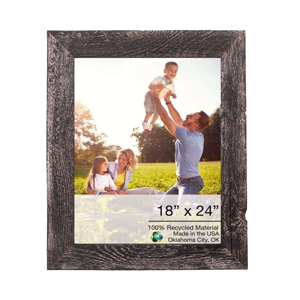 18X24 Rustic Smoky Black Picture Frame With Plexiglass Holder - Montana Home & Kitchen Co.