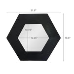 19" Black Hexagon Wood Framed Accent Mirror - Montana Home & Kitchen Co.