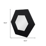 19" Black Hexagon Wood Framed Accent Mirror - Montana Home & Kitchen Co.