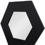 19" Black Hexagon Wood Framed Accent Mirror - Montana Home & Kitchen Co.