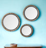 19" Brown Wood And Black Metal Frame Wall Mirror - Montana Home & Kitchen Co.