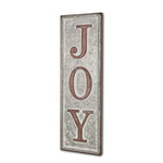 19" X 6" Gray and Brown Handcrafted Joy Metal Wall Decor - Montana Home & Kitchen Co.