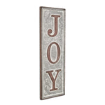 19" X 6" Gray and Brown Handcrafted Joy Metal Wall Decor - Montana Home & Kitchen Co.