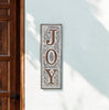 19" X 6" Gray and Brown Handcrafted Joy Metal Wall Decor - Montana Home & Kitchen Co.