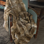 2" X 50" X 60" 100 Natural Rabbit Fur Hazelnut Throw Blanket - Montana Home & Kitchen Co.