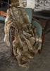 2" X 50" X 60" 100 Natural Rabbit Fur Hazelnut Throw Blanket - Montana Home & Kitchen Co.