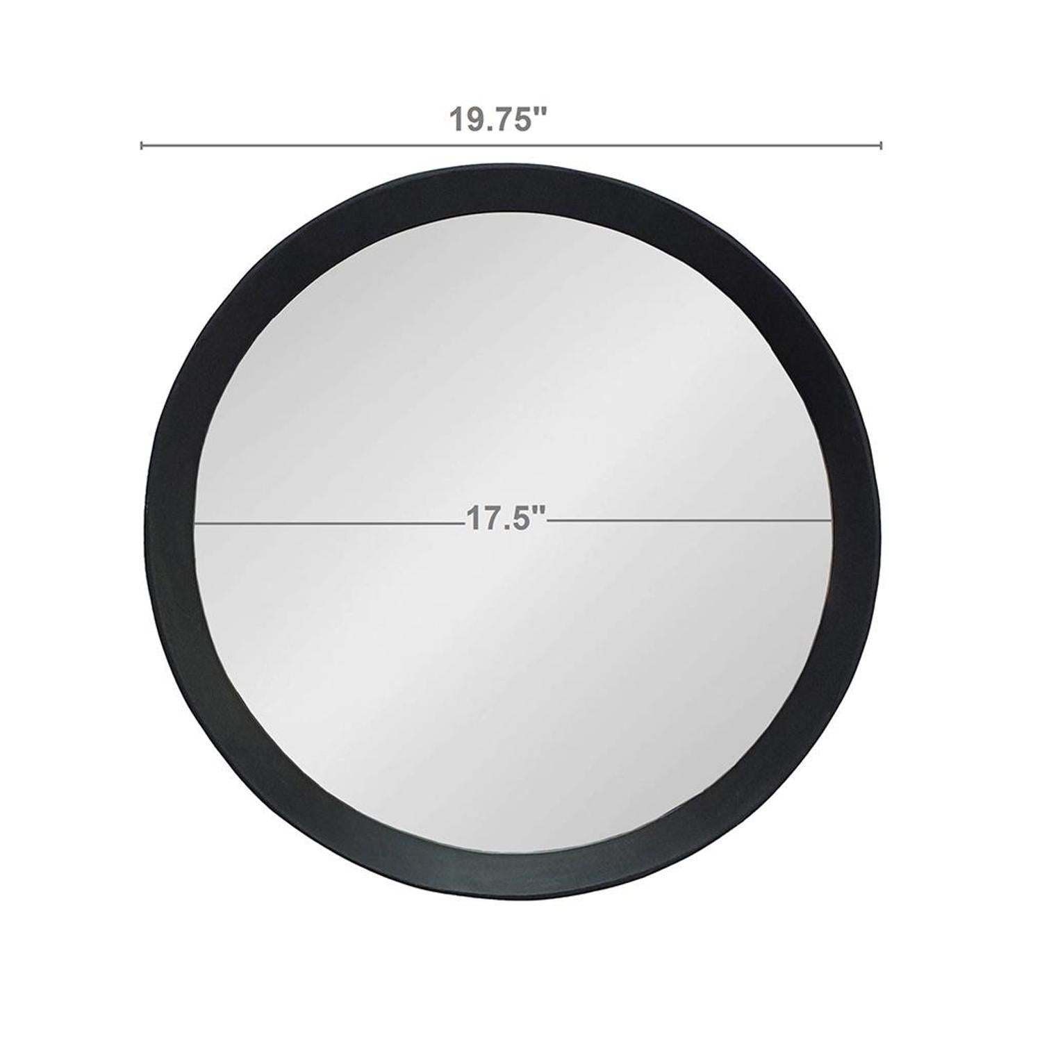 20" Black Round Wood Framed Accent Mirror - Montana Home & Kitchen Co.