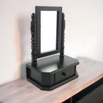 20" Black Wood Framed Makeup Shaving Tabletop Mirror - Montana Home & Kitchen Co.