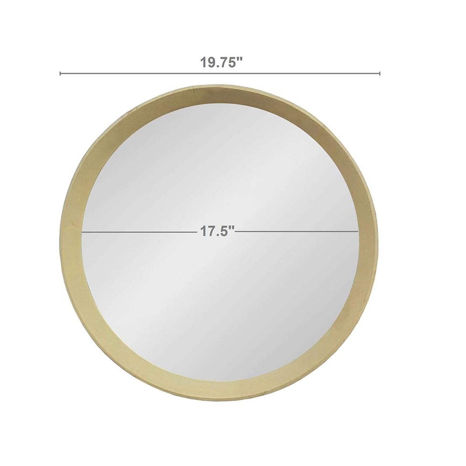 20" Cream Round Wood Framed Accent Mirror - Montana Home & Kitchen Co.