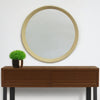 20" Cream Round Wood Framed Accent Mirror - Montana Home & Kitchen Co.