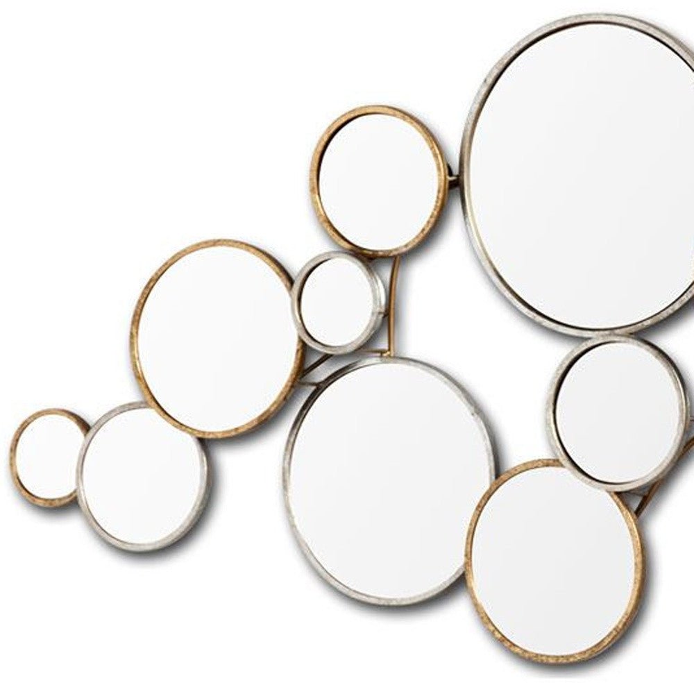 20" Gold and Silver Round Metal Framed Accent Mirror - Montana Home & Kitchen Co.