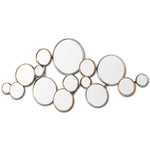 20" Gold and Silver Round Metal Framed Accent Mirror - Montana Home & Kitchen Co.