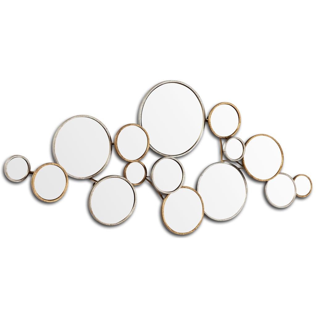 20" Gold and Silver Round Metal Framed Accent Mirror - Montana Home & Kitchen Co.