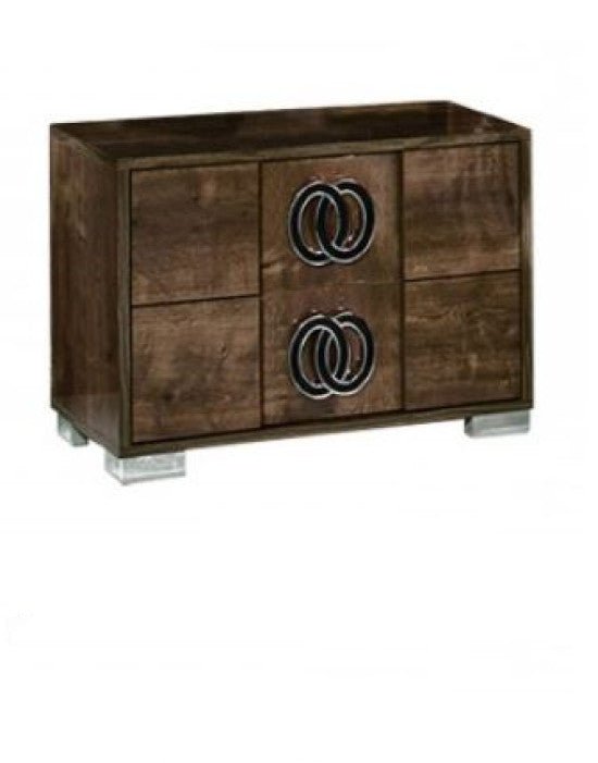 20" Mdf Veneer And Chrome Nightstand - Montana Home & Kitchen Co.