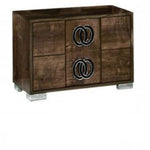 20" Mdf Veneer And Chrome Nightstand - Montana Home & Kitchen Co.