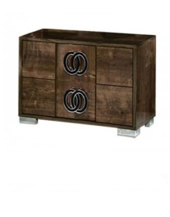 20" Mdf Veneer And Chrome Nightstand - Montana Home & Kitchen Co.