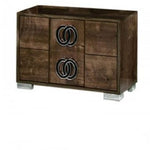 20" Mdf Veneer And Chrome Nightstand - Montana Home & Kitchen Co.