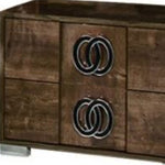 20" Mdf Veneer And Chrome Nightstand - Montana Home & Kitchen Co.