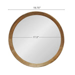 20" Natural Round Wood Framed Accent Mirror - Montana Home & Kitchen Co.