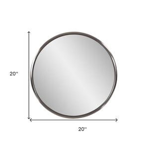 20" Silver Round Metal Framed Accent Mirror - Montana Home & Kitchen Co.