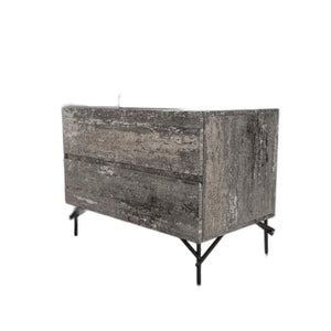 21" Distressed Gray Two Drawer Nightstand - Montana Home & Kitchen Co.