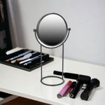 22" Black Round Framed Makeup Shaving Tabletop Mirror - Montana Home & Kitchen Co.