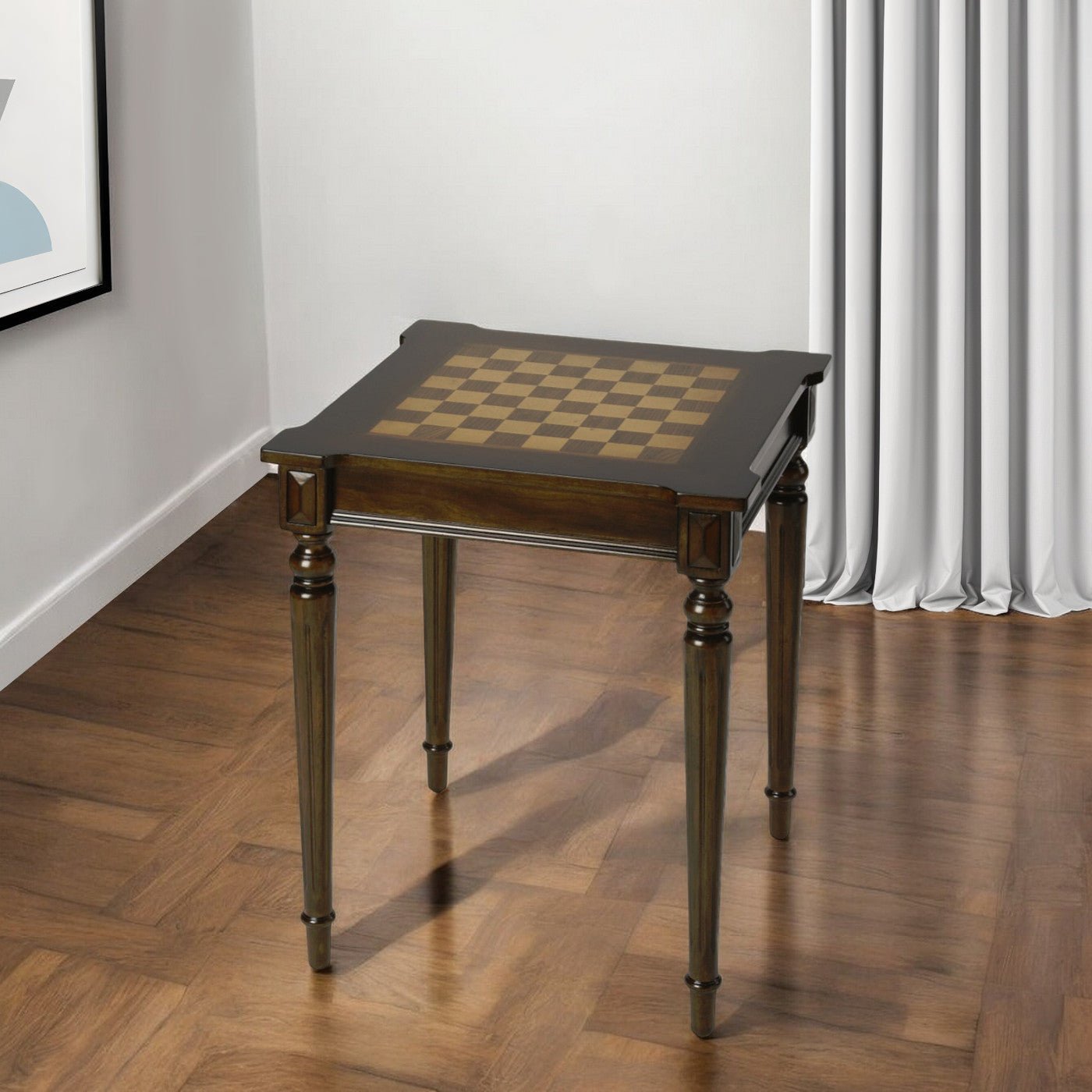 22" Dark Brown And Brown Square Coffee Table - Montana Home & Kitchen Co.