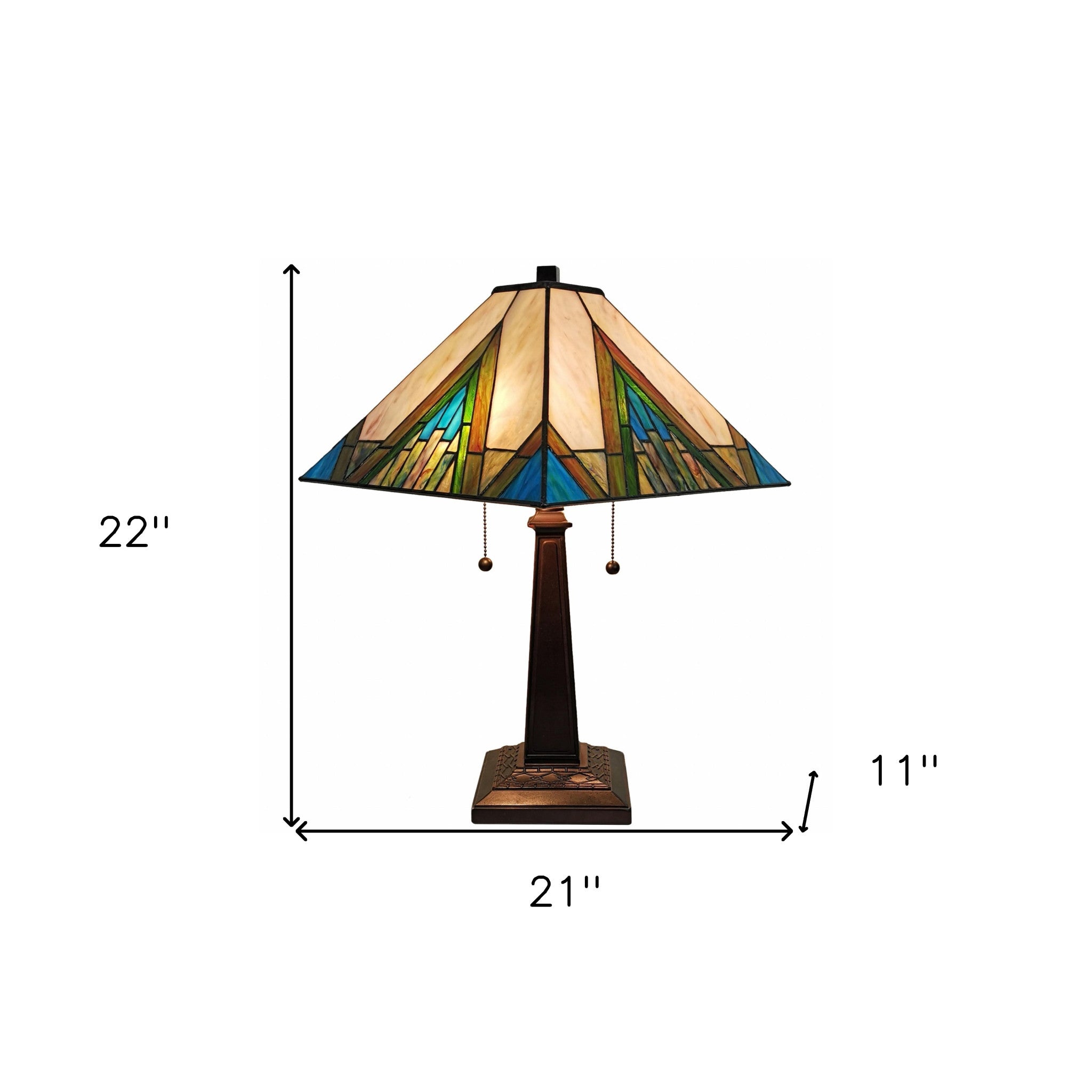 22" Dark Brown Metal Two Light Candlestick Table Lamp With Beige Shade - Montana Home & Kitchen Co.