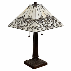 22" Dark Brown Metal Two Light Candlestick Table Lamp With White Shade - Montana Home & Kitchen Co.