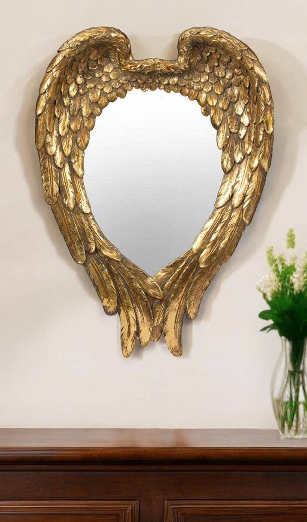 22" Gold Heart Resin Framed Accent Mirror - Montana Home & Kitchen Co.