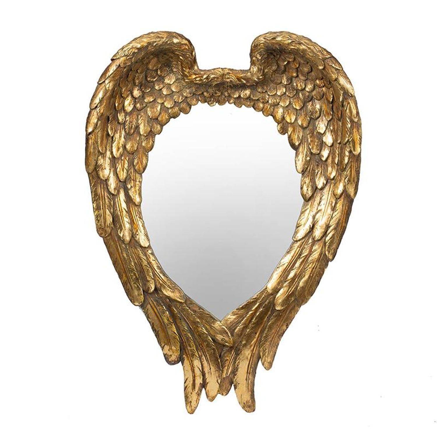 22" Gold Heart Resin Framed Accent Mirror - Montana Home & Kitchen Co.