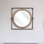 22" Gray Square Steel Framed Accent Mirror - Montana Home & Kitchen Co.