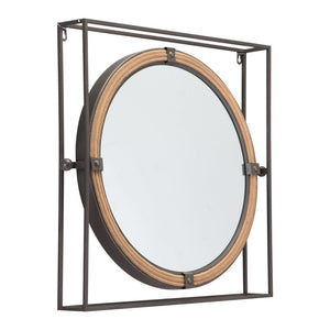 22" Gray Square Steel Framed Accent Mirror - Montana Home & Kitchen Co.