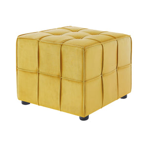 22" Light Gray Velvet And Black Cube Ottoman - Montana Home & Kitchen Co.