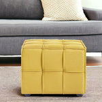 22" Light Gray Velvet And Black Cube Ottoman - Montana Home & Kitchen Co.