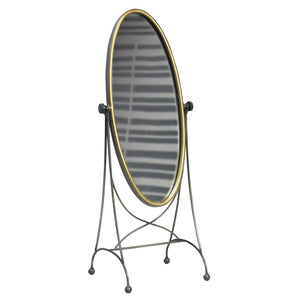 23" Black Round Framed Cheval Standing Mirror - Montana Home & Kitchen Co.