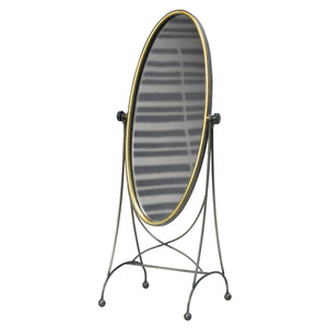 23" Black Round Framed Cheval Standing Mirror - Montana Home & Kitchen Co.