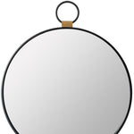 23" Black Round Metal Framed Accent Mirror - Montana Home & Kitchen Co.