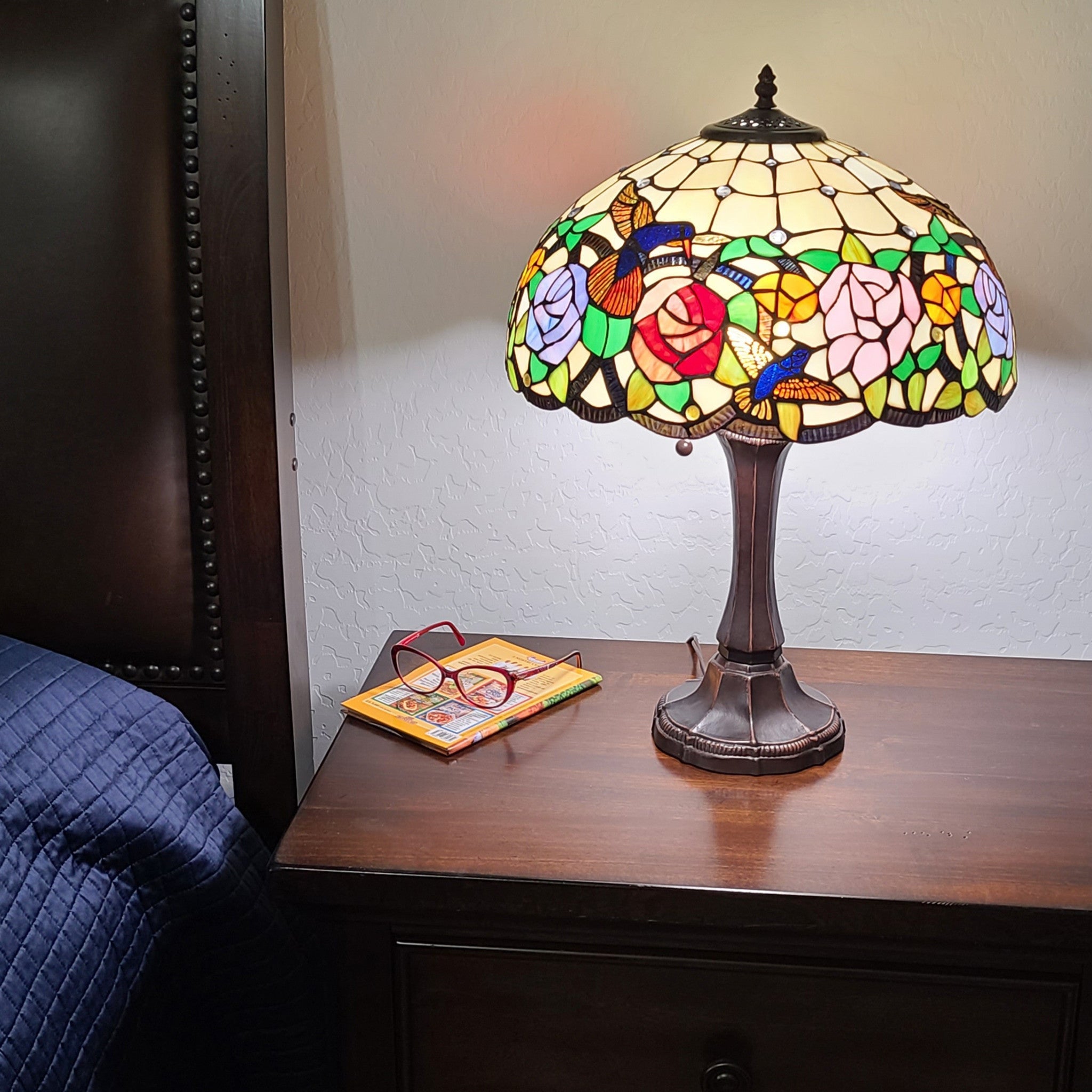 23" Dark Brown Metal Two Light Candlestick Table Lamp With Brown and Ivory Shade - Montana Home & Kitchen Co.