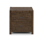 24" Dark Brown Distressed Solid Wood Two Drawer Nightstand - Montana Home & Kitchen Co.