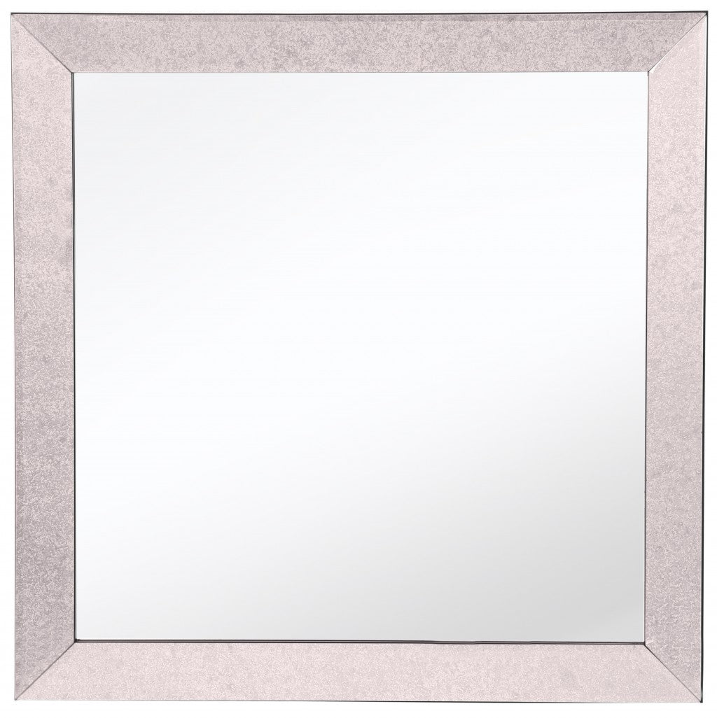 24" Gray Square Glass Framed Accent Mirror - Montana Home & Kitchen Co.