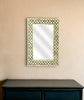 24" Ivory and Black Quatrefoil Bone Inlay Framed Wall Mirror - Montana Home & Kitchen Co.