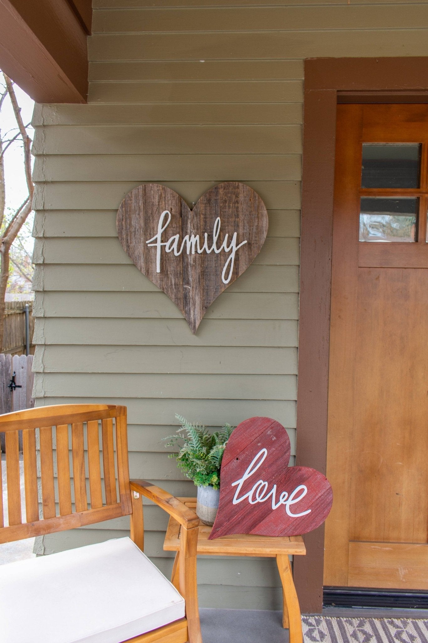 24" Red Reclaimed Wood Heart Wall Decor - Montana Home & Kitchen Co.